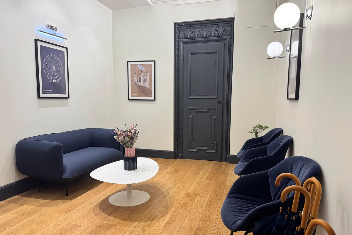 Salle d'attente de l'étude BCA Notaires, 5 place Bellecour à Lyon 2ème